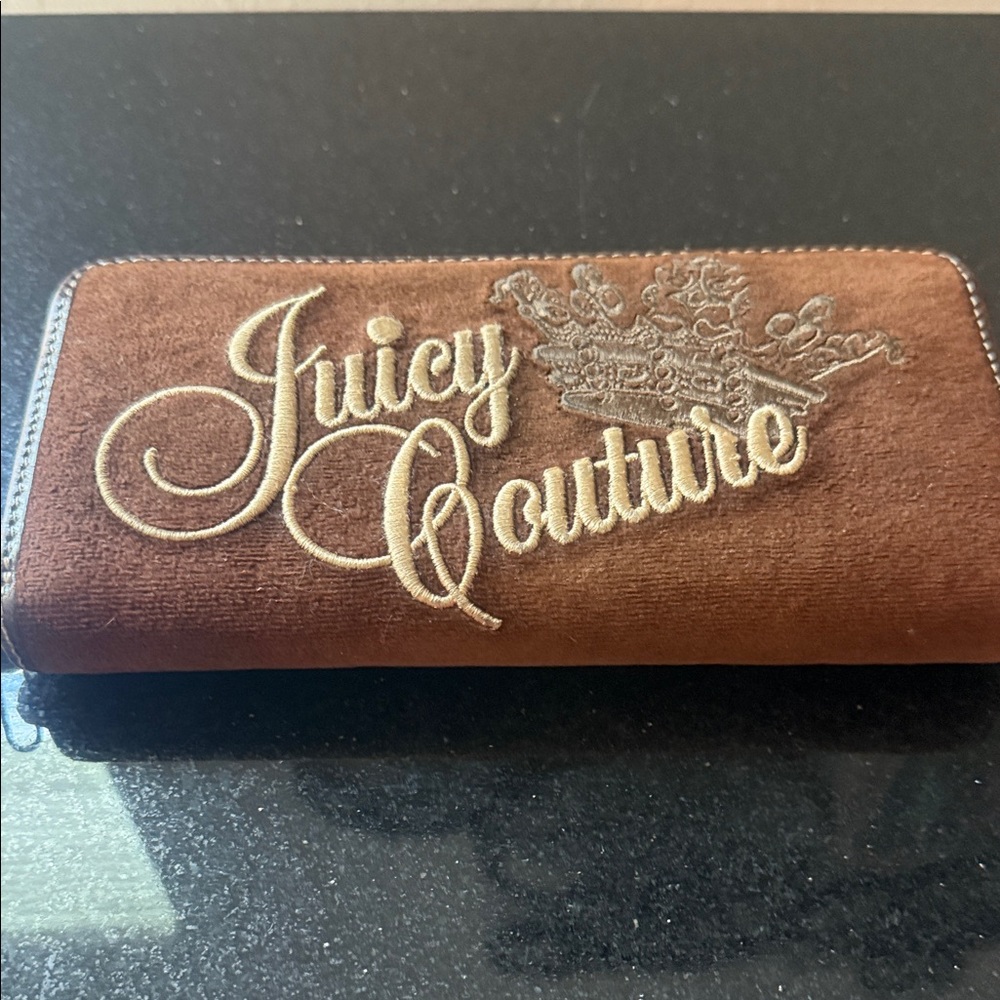 Juicy Couture Brown Embroidered Wallet